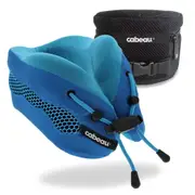 Cabeau Evolution 2.0 Cool Memory Foam Travel Pillow (With Ear Plugs and Travel Bag) - Blue