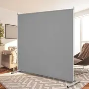 RANTILA Single Large Panel Room Divider, Privacy Screen for Office, Partition Separators, Freestanding Divider 71''Wx71''H, Grey, (SL29005GR-RT)