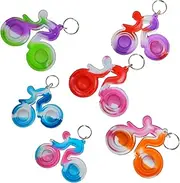 24 Packs Bulk Bike Mini Pop Keychain Fidget,Hoilday Party Favors Supplies Classroom Summer Students Bubble Prizes