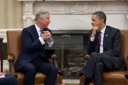 PRESIDENT BARRACK OBAMA MEETING WITH PRINCE CHARLES 2011 4X6 PHOTO