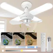 GOKEDA Socket Ceiling Fan with Light - 16 inch Foldable Ceiling Fan with Remo...