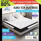 STARRY EUCALYPT Mattress Euro Top Foam Bed Double Size Bonnell Spring 18cm