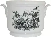9" Pheasant Cachepot, White/Black by The French Bee
