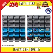 48 Bin Wall Mounted Storage Rack Shelf Organiser Nuts Bolts Garage Containers