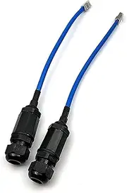 2PCS M20 RJ45 Waterproof Cat5/5e/6 8P8C Connector IP67 Ethernet LAN Cable Connector Double Head with Shield Cat6 Network Cable Outdoor LAN Coupler Adapter Male to Female