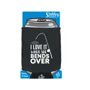 Love It When She Bends Over Fishing Angling Fish Funny stubbie Stubby Holder