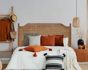 Winnipeg & Sons Vascalles Rattan Headboard in Oak