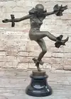 A French Art Deco Harlequin Bronze by Austrian sculptor, Titze statue Artwork