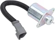 Zohisin Fuel Shut Off Solenoid Stop Solenoid Valve Replacement for Perkins CAT 216 226 236 246 Skid Steer UB704 Engine Made of High Quality Iron and ABS Material with Welding and