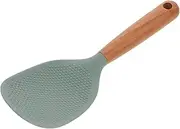 KOCKSHION Silicone Rice Scoop Non Stick Paddle with Ergonomic Handle High Temperature Resistant Rice Serving Spoon Modern Lake Green Design