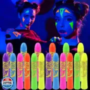 18 Pcs Glow in The Dark Body Face Paint, Black Light Face Paint, Blacklight M