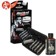Hohner M20135XP 5-PACK Rocket Key of C,G,A,D,B Harmonica Set w/ Case & Polish