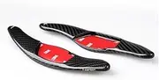 Car Steering Wheel Shift Paddles for Reiz C&orolla Camry Car Styling Real Carbon Fiber Black/Red Central Steering Wheel Paddle Shifter Extension 2PCS HTEOPOEKFR(Carbon Fiber Black)