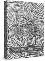 Impossible Round Lines Puzzles for Adults 1000 Pieces, Hard Black White Jigsaw Puzzles, Difficult Challenging Art Puzzles
