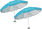 AMMSUN 2 PCS XL Chair Umbrella with Universal Clamp 52 inches and 360-degree Swivel UPF 50+,Portable Clamp on Camping or Beach Chair, Stroller, Wheelchair, 2 Pack