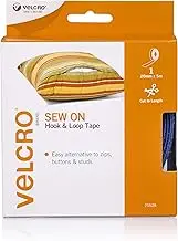 VELCRO Brand for Fabrics - Sew On Fabric Tape for Alterations and Hemming - No Ironing or Gluing - Ideal Substitute for Snaps and Buttons - Tape, 20mm x 5m, Blue