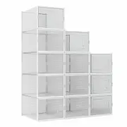 Luxsuite Shoe Box Clear Sneaker Stackable 12 pack