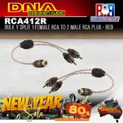 DNA RCA412R 1 Female RCA to 2 Male RCA Y Split Pro Spec Cable - Red