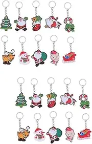 Vaguelly 16 Pcs Christmas Keychain Bulk Keychains Keychain Charm Santa Keychain Christmas Keyring Christmas Bag Fillers Christmas Pendant Charm Key Shackle Christmas Party Favors Key Holder