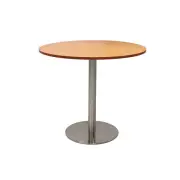 Annular Base Table 900Mm Beech Stainless Steel - Assembled Delivery