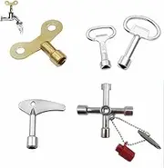 5 PCS multifunctional master key tools, plumber key wrench tools square triangle socket wrench faucet radiator water meter control cabinet elevator