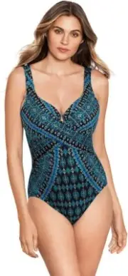 Miraclesuit Criss Cross Escape One Piece Swimsuit Sz 8 NEW NWT