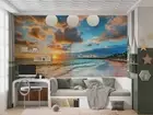 3D Seascape Sunrise Wallpaper Wall Mural Removable Self-adhesive 1896