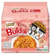 5 Packs of Samyang Rose Spicy Chicken Flavor Ramen Instant Noodles