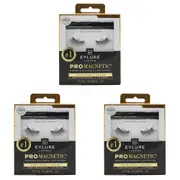 3x Eylure London Pro Magnetic Faux Mink False Lashes & Eyeliner Set 15-Wears