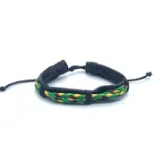 jAMAICA Rasta Hippie Braided Leather Handmade Macramé Cord Bracelets RASTAFARI
