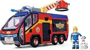 Simba 109252595 Fireman Jupiter, Fire Engine, Sam and Radar Figure, Light Effects, Siren, Rotary Ladder, Water Arrows, Platform for Quad, 32 cm, Accessories, from 3 Years