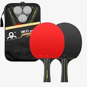 6 Star Ping Pong Paddles with Premium Rubber, 7-ply Blade - Advanced Training Table Tennis Racket/bat Set Includes Carry Case for Table Tennis