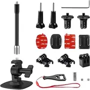 Flexible Adhesive Mount Helmet Base Kit with Extension Rod for Insta 360 One X4 X3 X2 X RS, Helmet Sticky Mounts, Compatible with Go Pro 13/12/11/10/ Max/9/8/7/6 Session, DJI Osmo