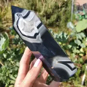 Black Agate Crystal Tower | 644 grams | 1lbs 7oz