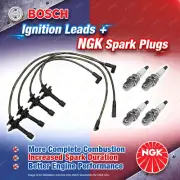4 x NGK Spark Plugs + Bosch Leads Kit for Subaru Forester SF Impreza GC GF 2.0L (for: Subaru)