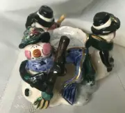 BLUE SKY ~ HEATHER GOLDMINC ~ CLAYWORKS SNOWMEN TRIO ~ TEALIGHT HOLDER ~ 3"