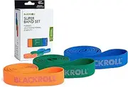 BLACKROLL SUPER BAND - Resistance band for functional training - More durable than common rubber bands - Pull up/muscle up support - Skin friendly textiles - Different resistances (soft, medium, strong) - Individual or in a set