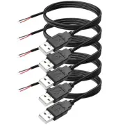 YAODHAOD USB A 2 Pin Bare Wire Extension Cable, 22AWG 5V 3A, 2.0 Male...