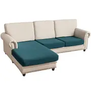 Sectional Couch Covers 3 Pieces Sofa Seat Cushion Covers L Shape Separate Cushion Couch Chaise Cover for Both Left/Right Sectional Couch (Large Sofa 2 Seater + 1 Chaise, Dark Teal)