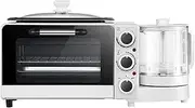 Breakfast Machine Mini Oven 4-in-1 Multi-Function Retro Coffee Maker with Kettle Electric Toaster Machine Stainless Steel Oven Removable Bakeware (Color : White)