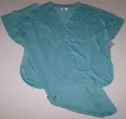 NWT N Natori BLUE/GREEN AQUA Congo JERSEY KNIT Kimono Pajama/Lounge Set 3X SOFT
