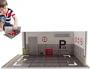 1/24 Scale Car Display, Miniature Parking Lot Display, Parking Lot Model for Desk Shelf, Car Model Parking Lot, Sports Car Display Stand for Desk, Home Display Parking Lot