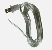 Jandorf LAMP CORD 8' SILVER 18 Gauge Polarized Plug Replace Cracked/Frayed 60133