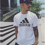 <TAIWAN小鮮肉> ADIDAS 男款 短袖T恤 運動 余文樂 運動短TEE 白黑色 愛迪達 LOGO DT9929