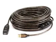 Monoprice USB-A to USB-A Female 2.0 Extension Cable - 82 Feet - Black | 26/22AWG