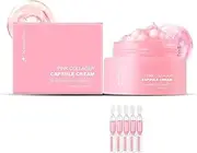 Collagen Capsule Cream, Pink Moisturizer Capsule Cream with Niacinamide for Facial Hydration and Uneven Skin Tone (Pink, 1)