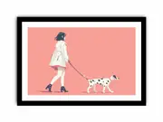 Morning walk Art Framed print