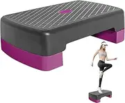 Aerobic Stepper, Portable Steppers For Exercise with Adjustable Height, 17.7 Inch Non-Slip Fitness Equipment For Home Gym Workout