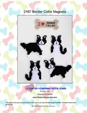 Border Collie Dog Magnets- Plastic Canvas Pattern or Kit