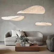 Silk Fabric Tense LED Ceiling Chandelier for Living Room Home Decor Handmade Silk LED Pendant Hanging Lamp Yalo Natural light Dia50CM